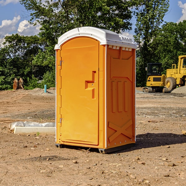 how often are the portable restrooms cleaned and serviced during a rental period in North Conway